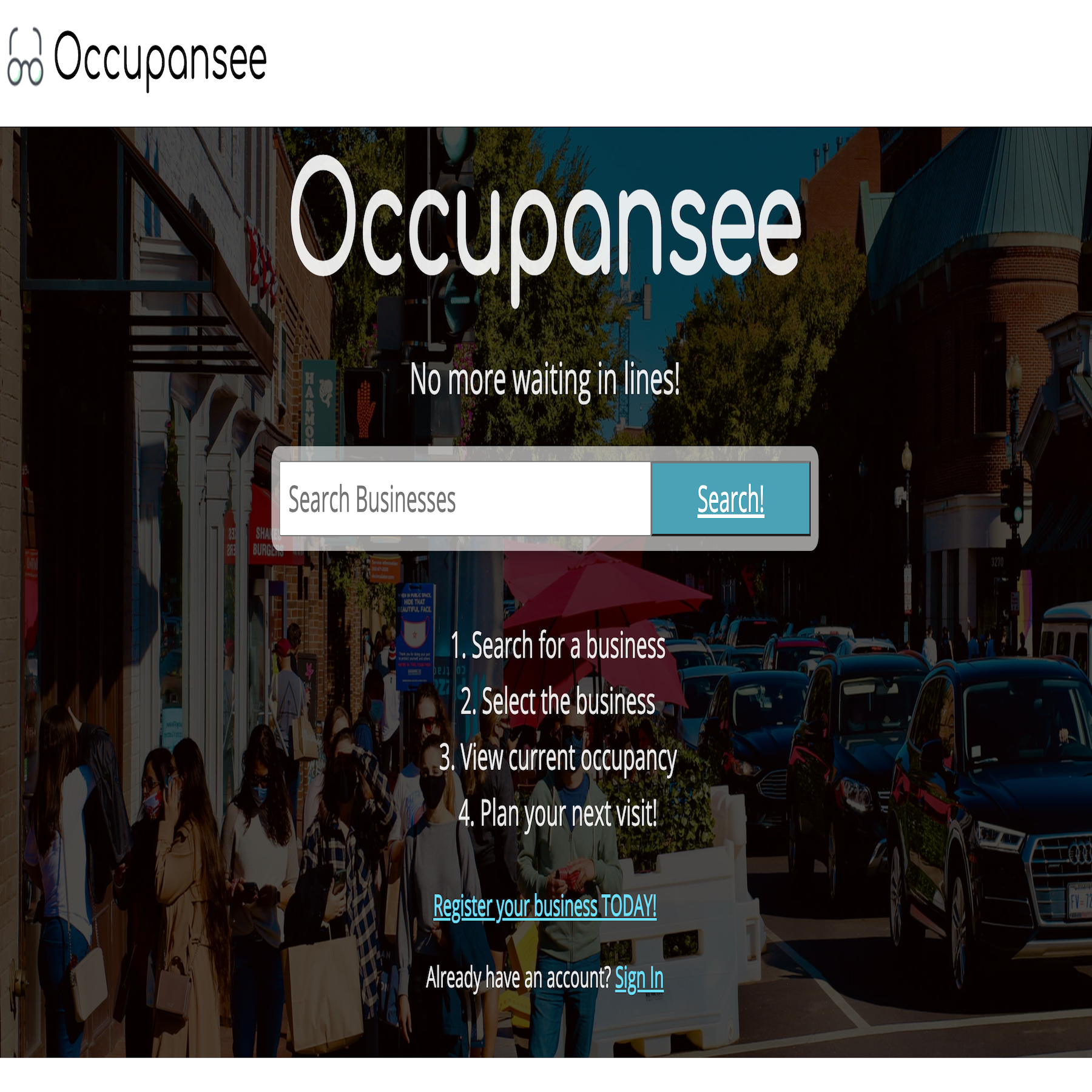 front page of Occupansee site